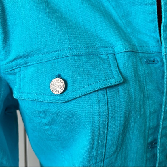 Denim & Co. 3/4 sleeve colored denim Jean jacket - Picture 2 of 10